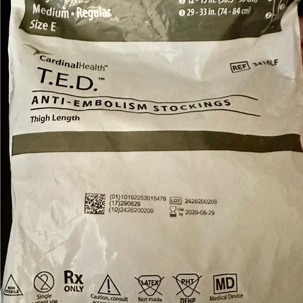 White Thigh-High Anti-Embolism Stockings